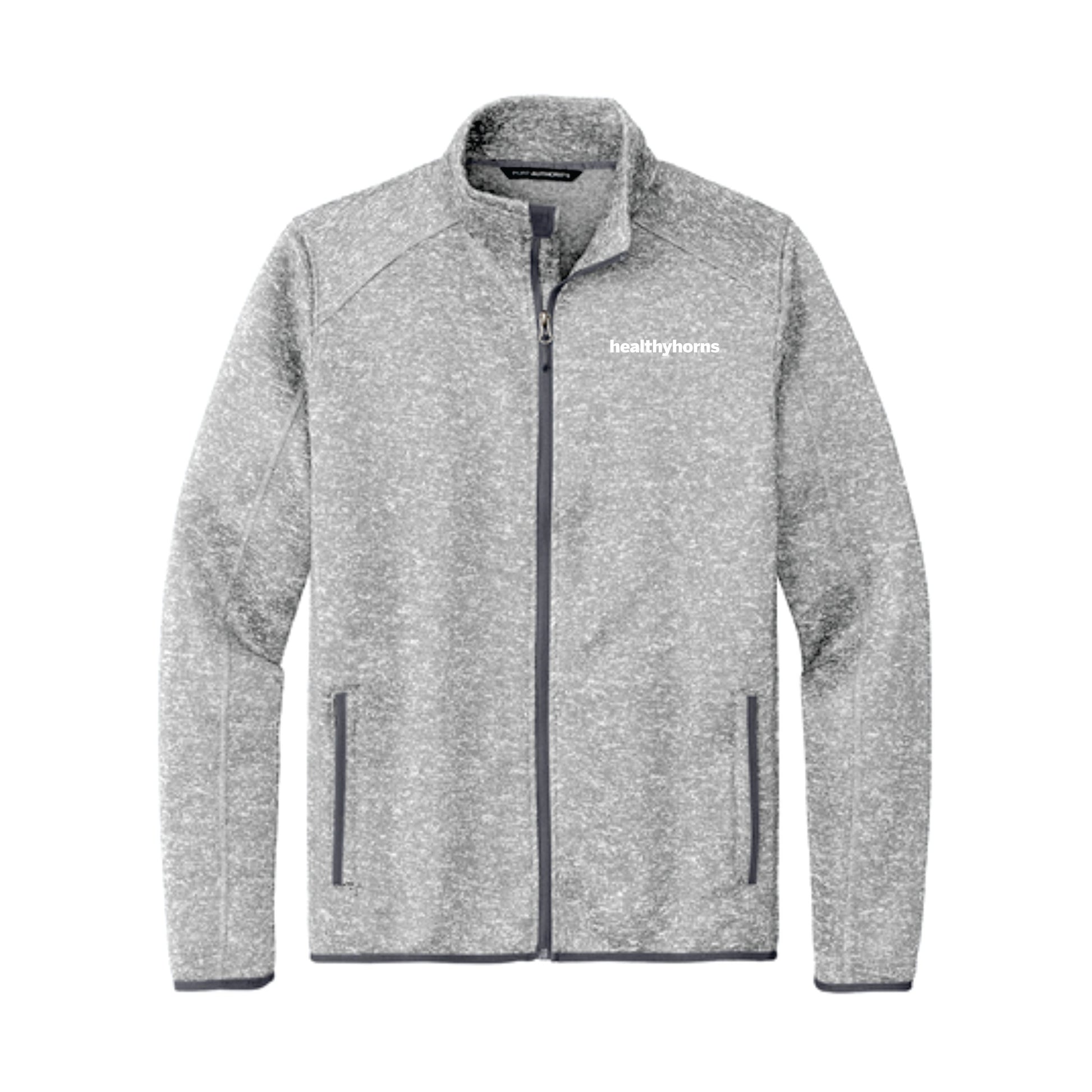 Healthy Horns Port Authority Unisex Grey Heather Sweater Fleece Jacket