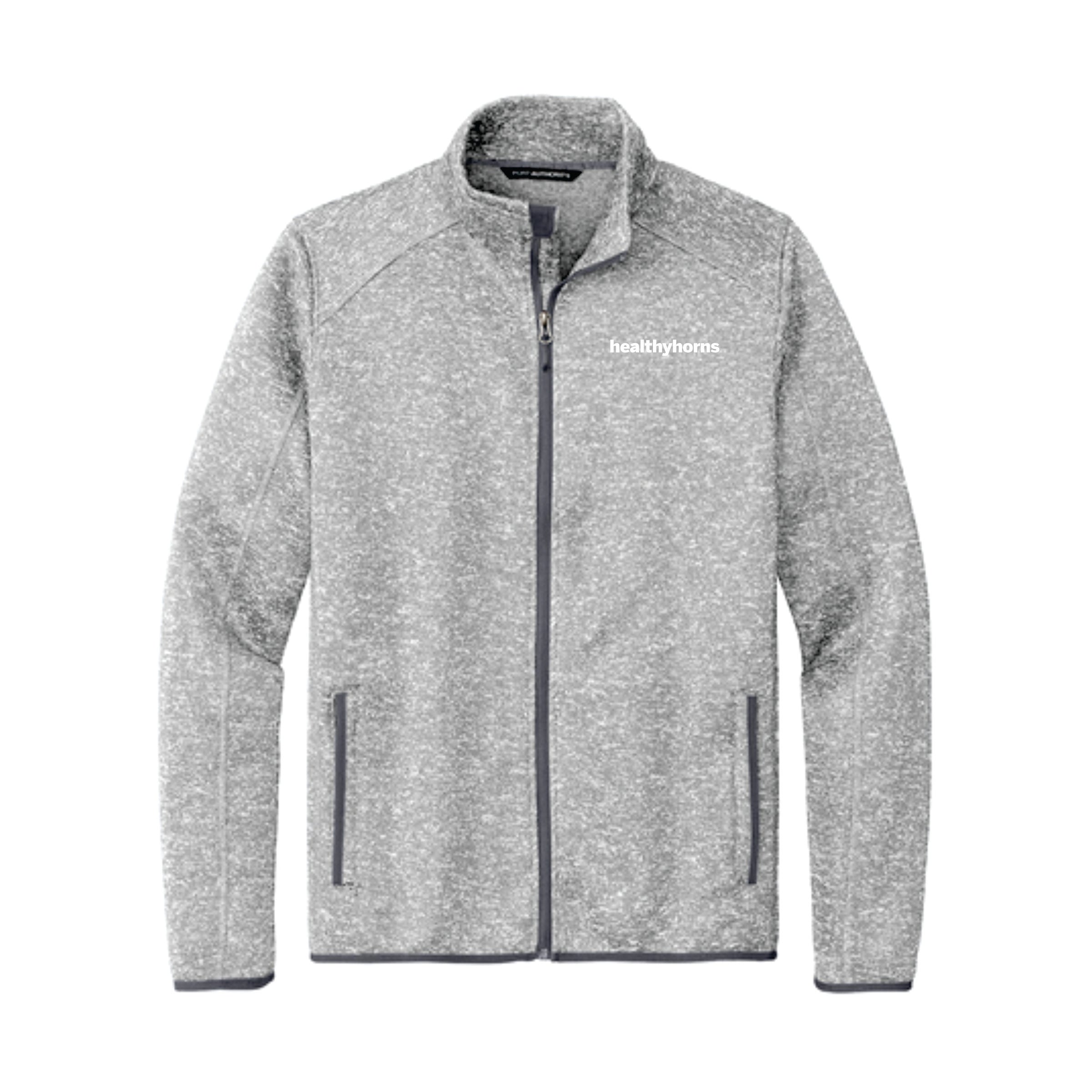 Healthy Horns Port Authority Unisex Grey Heather Sweater Fleece Jacket