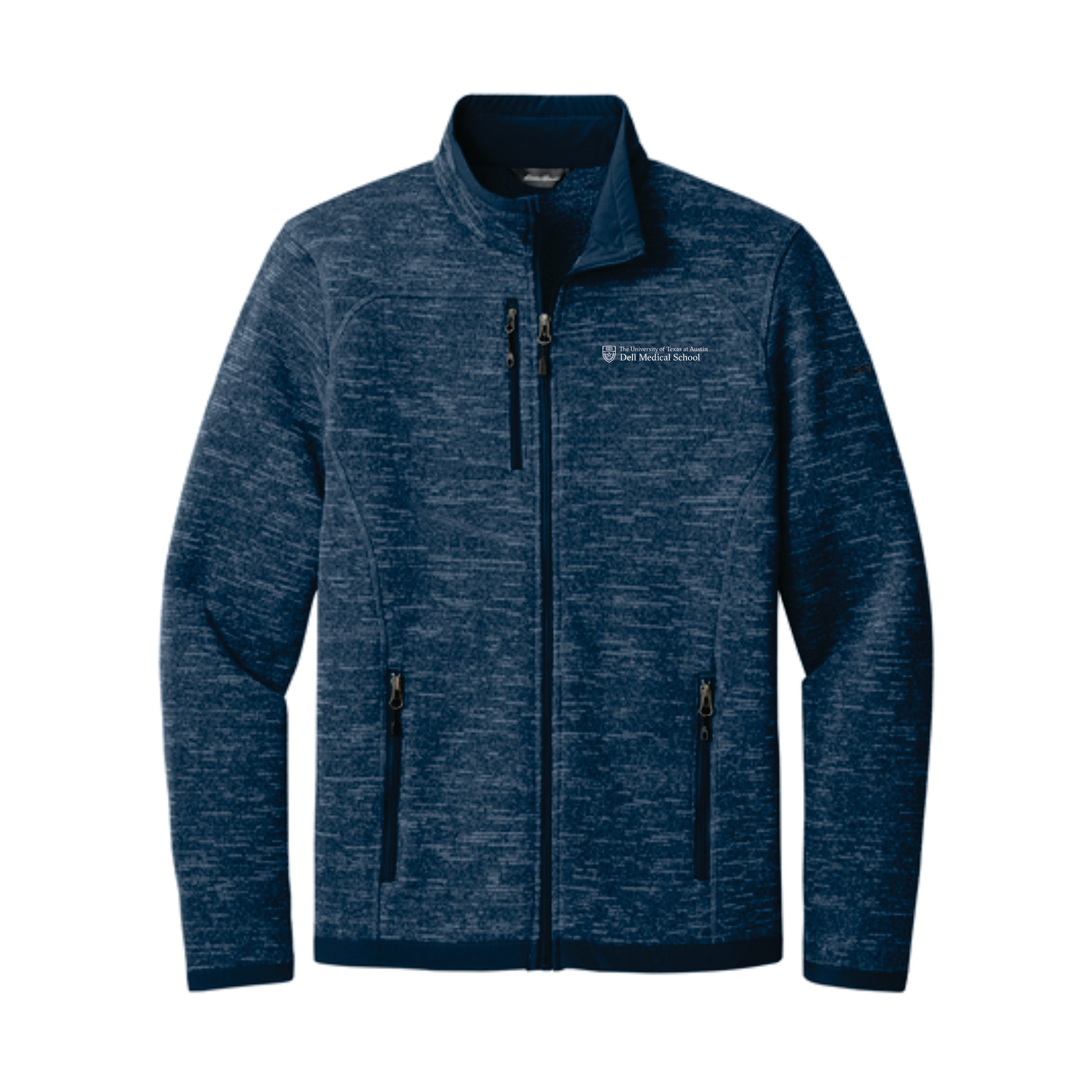 Dell Medical Eddie Bauer Navy Men's Full Zip Sweater Fleece