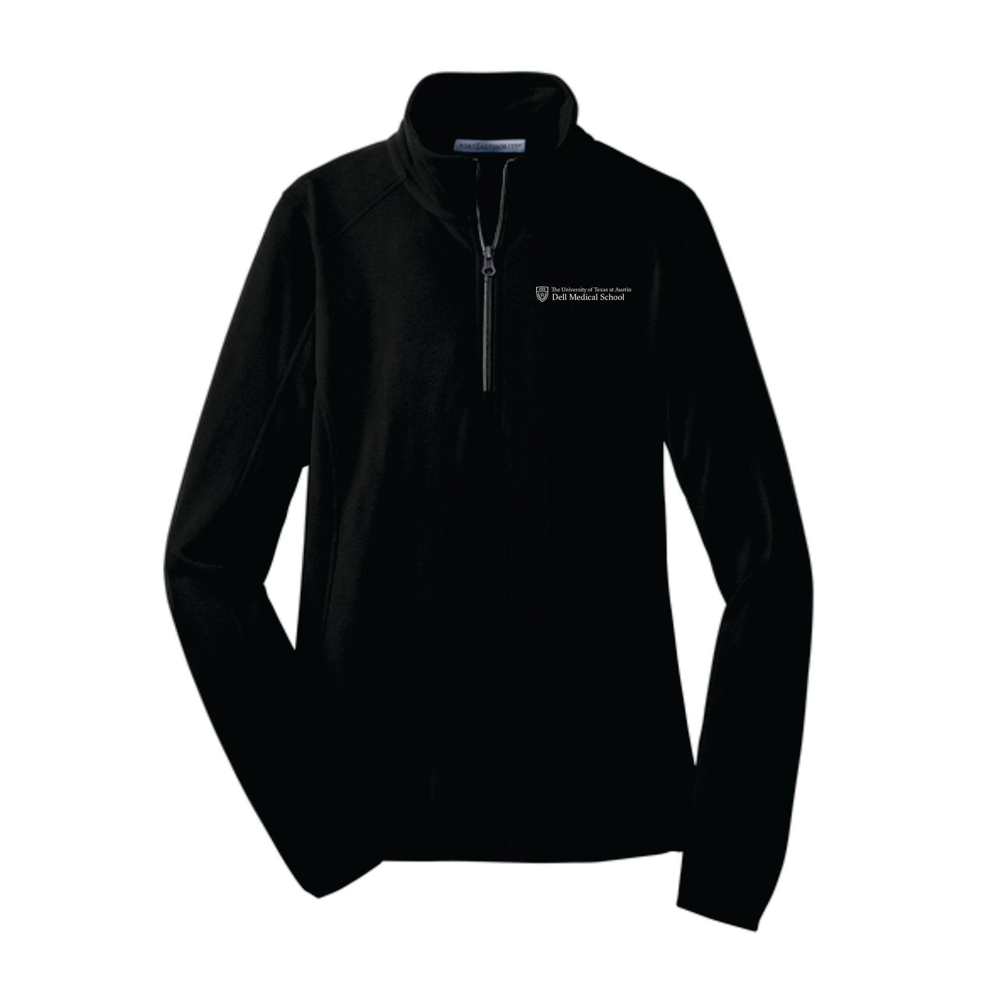 Dell Medical Port Authority Black Women's Microfleece Half Zip Pullover