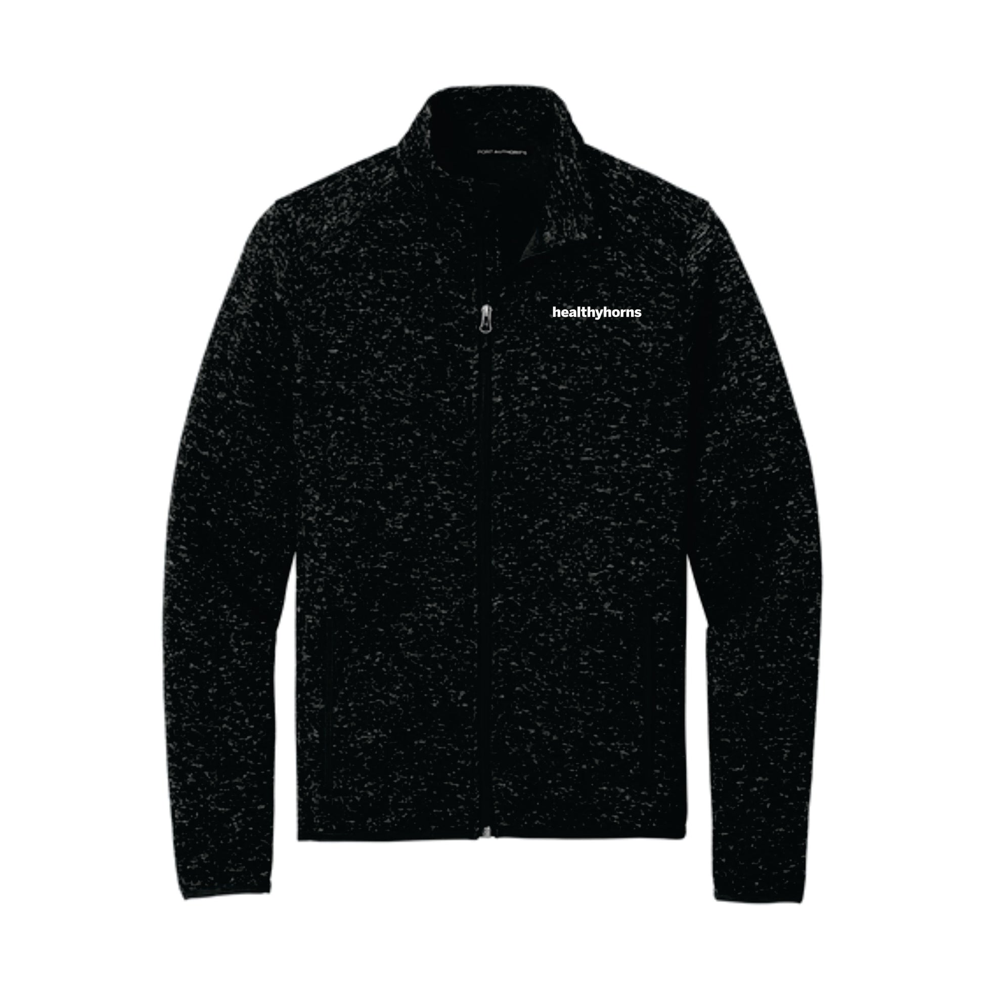 Healthy Horns Port Authority Unisex Black Heather Sweater Fleece Jacket